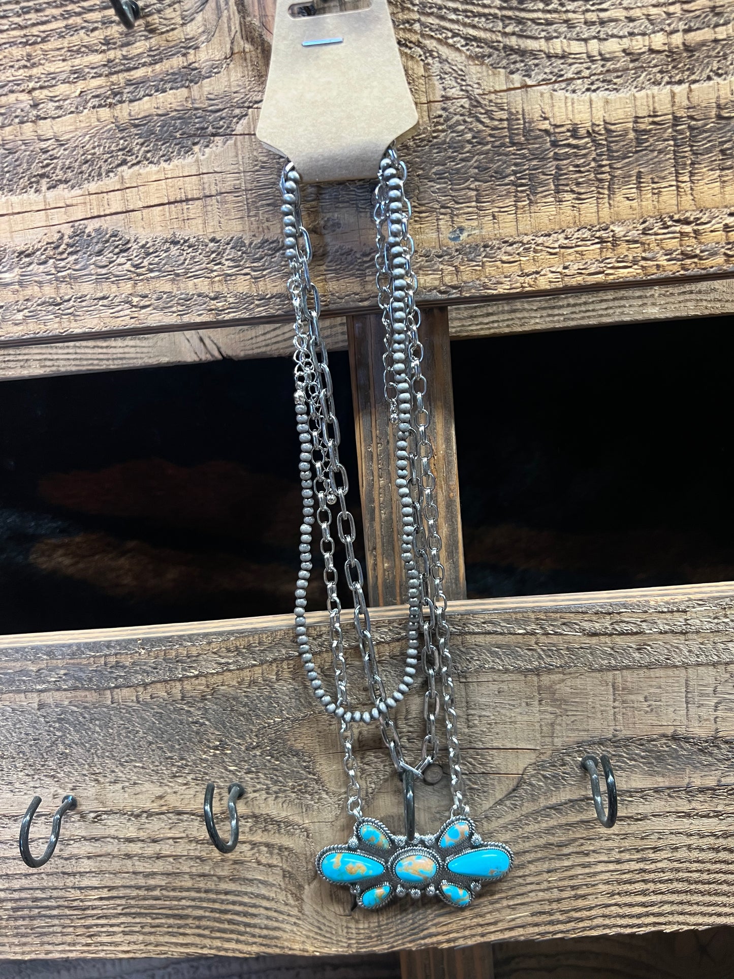 Three Piece Bullseye Turquoise Necklace Set