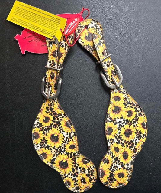 Showman Spur Straps - Sunflower/Cheetah
