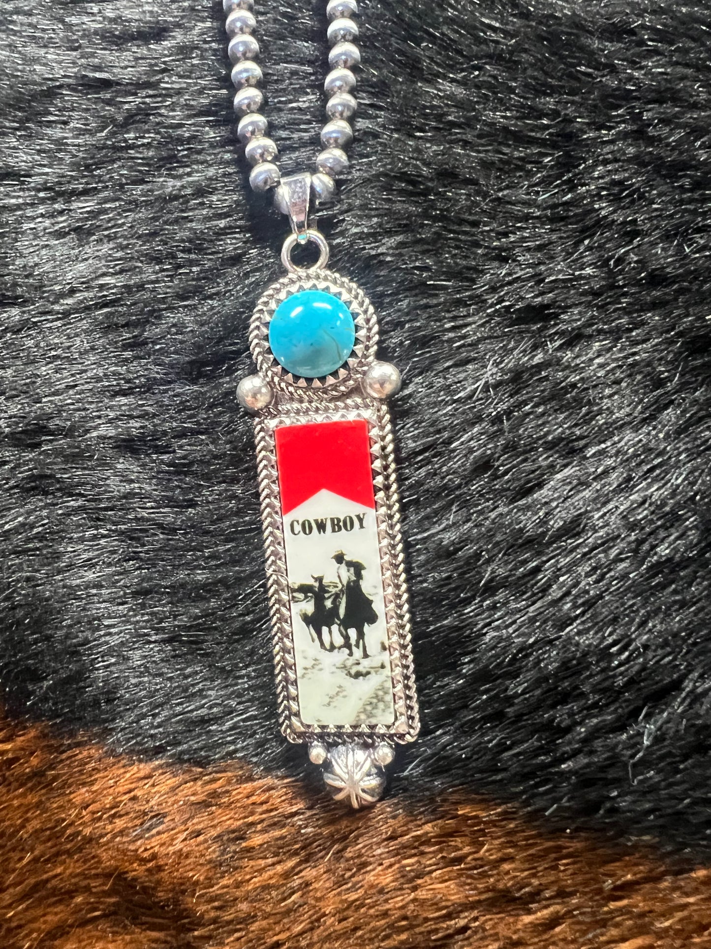 Cowboy Marlboro Necklace/Earrings Set