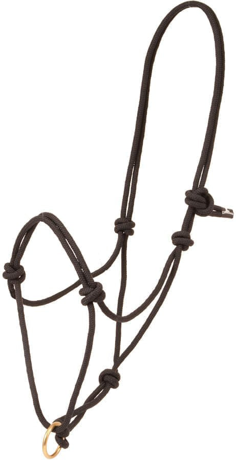 Jeffers Black Poly Rope Halter with Brass Plated Lead Ring