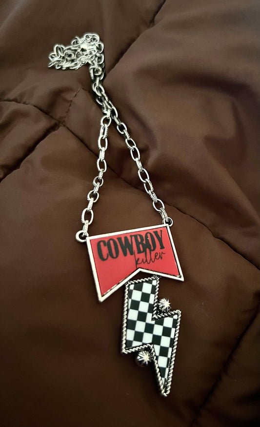 Cowboy Killer Checkered Bolt Necklace