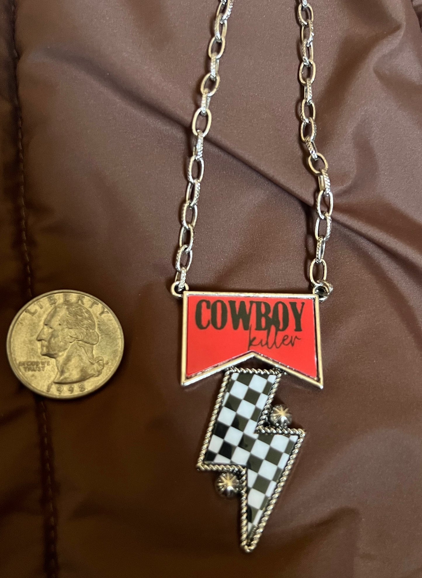 Cowboy Killer Checkered Bolt Necklace