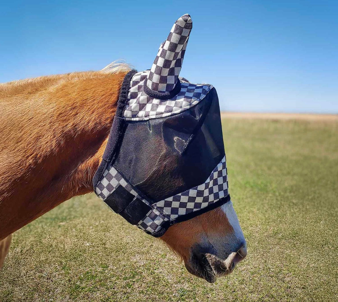 Jeffers Expression Deluxe Mesh Horse Fly Mask with Ears - Full Size