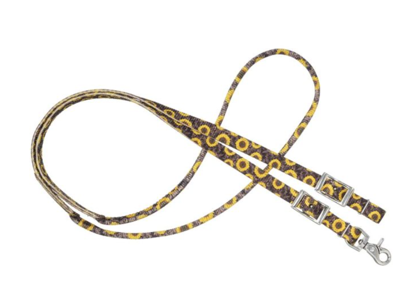 Tough1 Sunflower Nylon One Ear Headstall & Rolled Reins